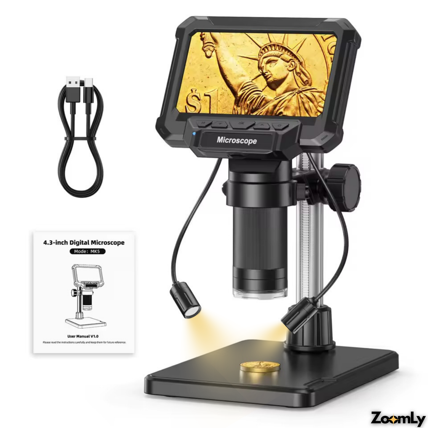 ZoomLy™ Microscopio Digital Sin Luces Laterales