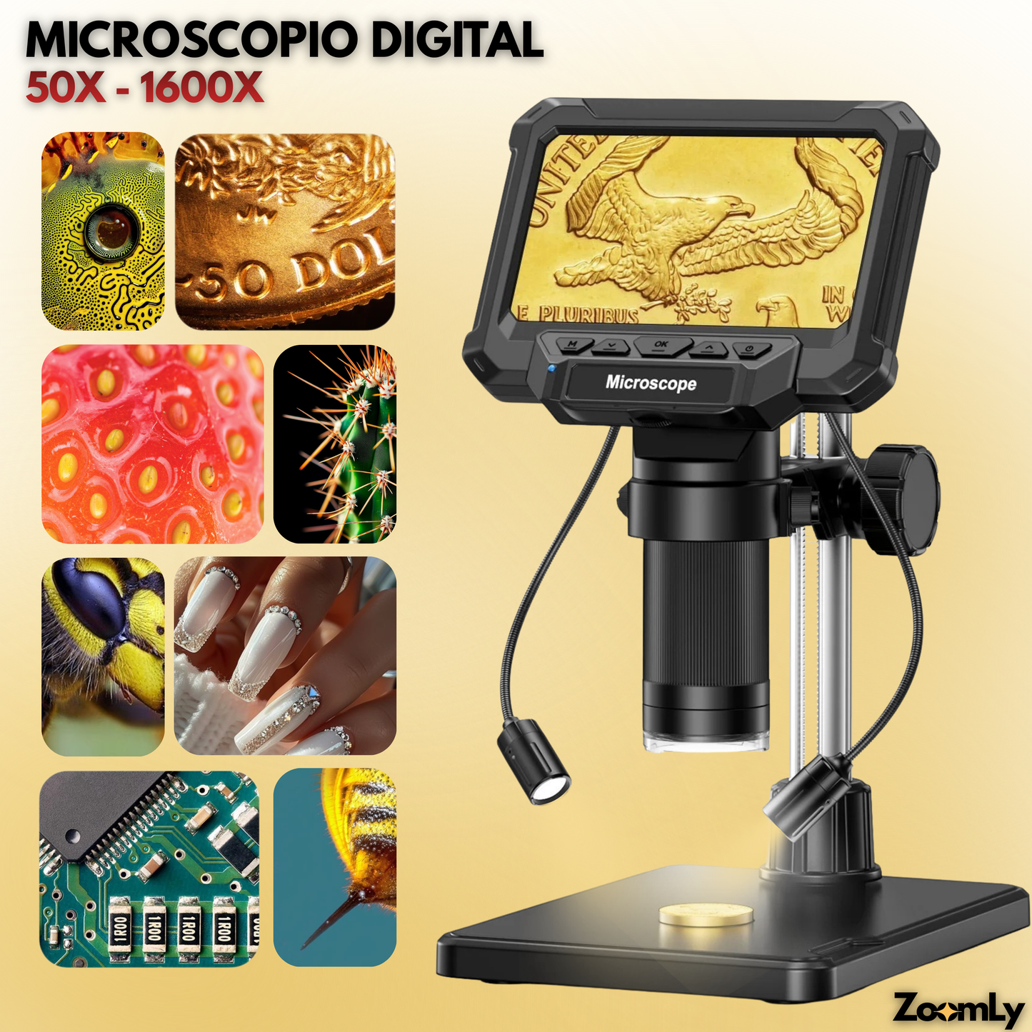 ZoomLy™ Microscopio Digital Sin Luces Laterales