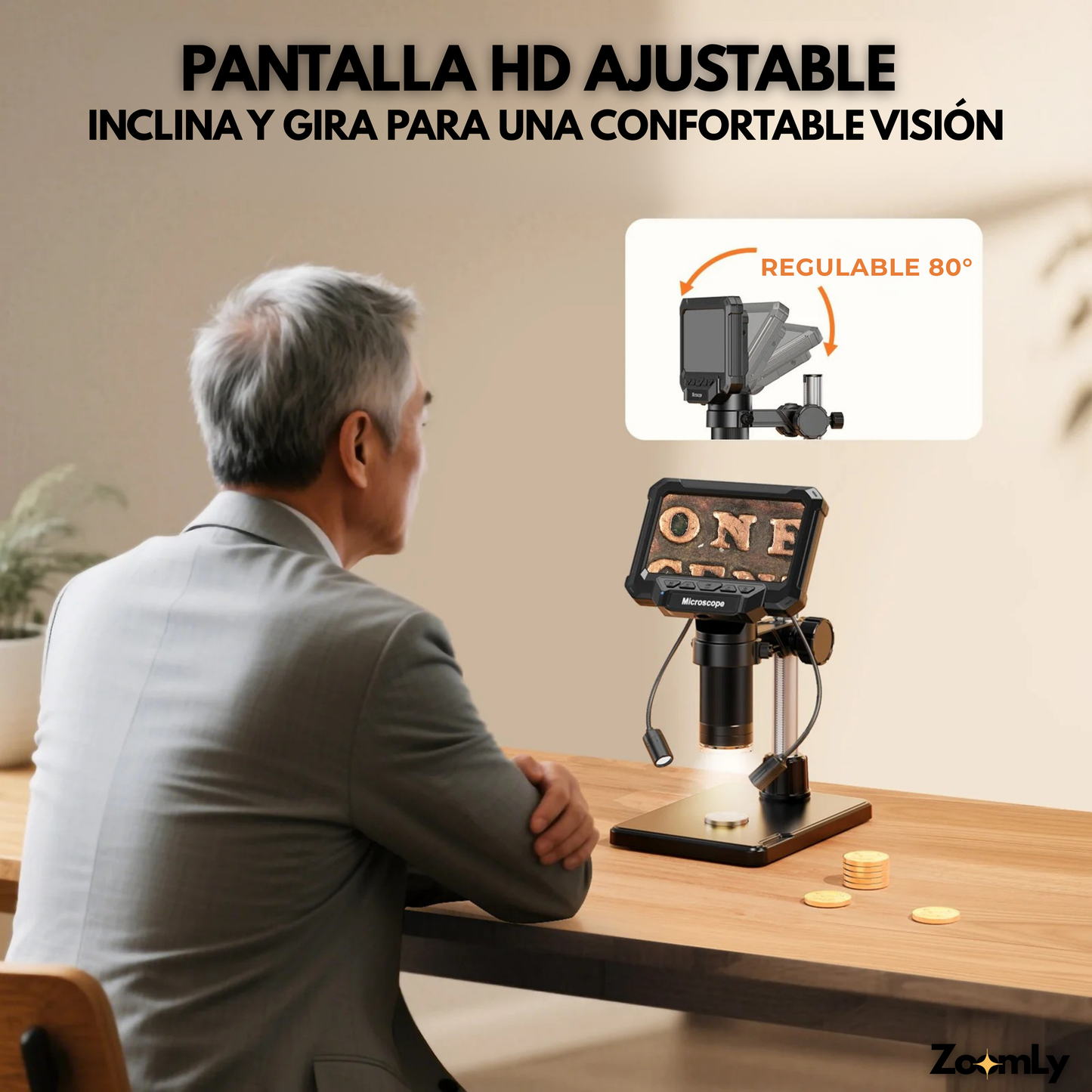 ZoomLy™ Microscopio Digital Sin Luces Laterales