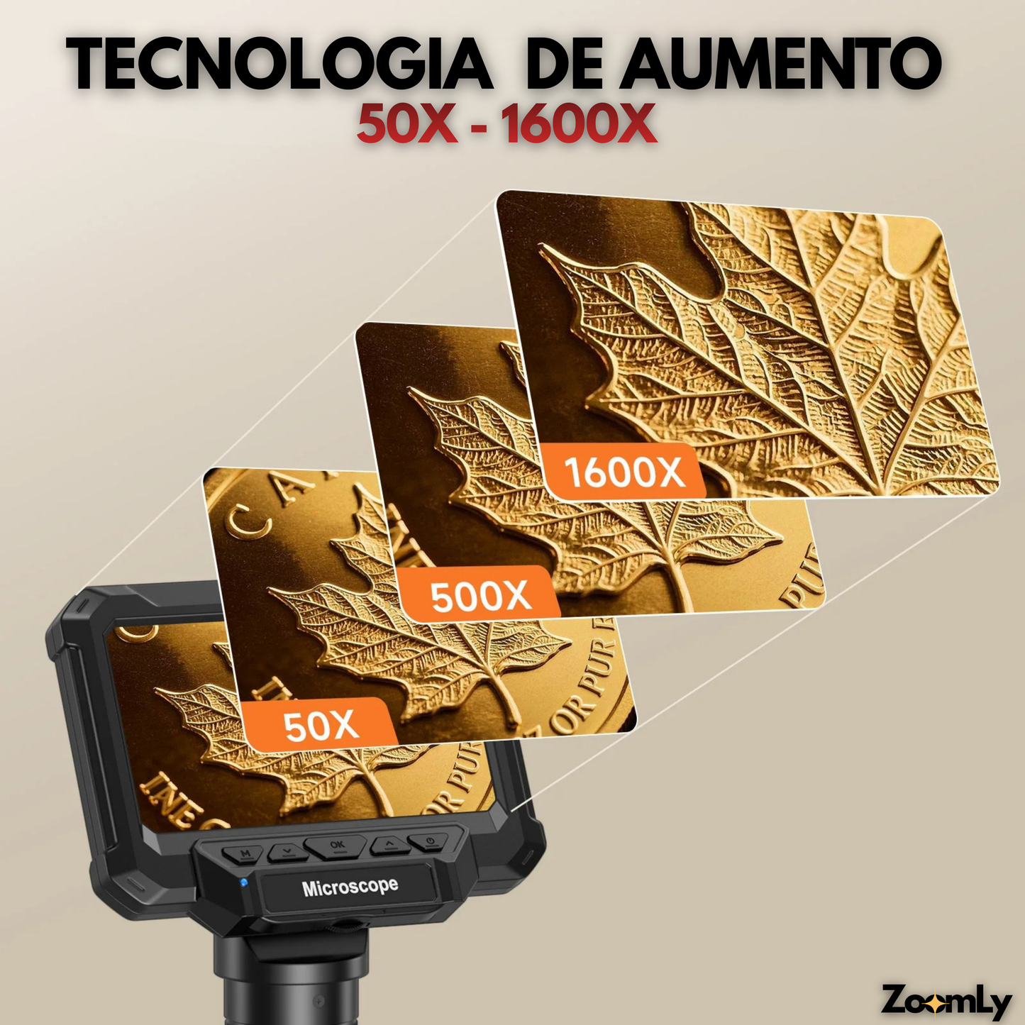 ZoomLy™ Microscopio Digital Sin Luces Laterales